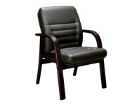 Кресло Myra D 4 ножки деревянные черная кожа Кресло Myra D 4 ножки деревянные черная кожа