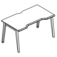 Стол эргономичный &quot;Симметрия&quot; на металлокаркасе Alta MT МР Б1Б 023.04 