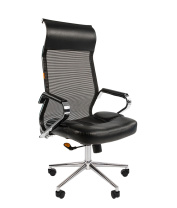 Кресло Chairman 700 сетка/экокожа черная