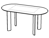 Стол для переговоров овальный Glassline 160х80х75 Стол для переговоров овальный Glassline 160х80х75