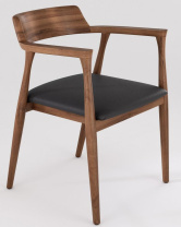 Стул Киото AL 103 Экокожа черная/Темный орех