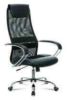Кресло Бюрократ CH-608SL/BLACK экокожа/ткань черная Кресло Бюрократ CH-608SL/BLACK экокожа/ткань черная