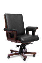 Кресло Cadis B черная кожа / темный орех Кресло Cadis B черная кожа / темный орех