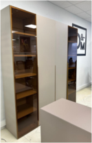 Шкаф комбинированный 4-х дверный, гардероб в центре (ЛДСП/стекло) Superjet DM 