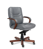 Кресло Multi Office Minister B Серый кожа