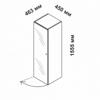 156913 - Шкаф для кабинета средний со стеклянной дверцей с замком, левосторонний Enosi Evo 156913 - Шкаф для кабинета средний со стеклянной дверцей с замком, левосторонний Enosi Evo