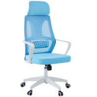 Кресло Chairman CH636 голубой ткань сетка, белый каркас