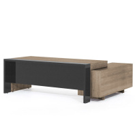 LAVA Стол на опорной тумбе 223 126 DC/16/DC/DC.07 Гавана/Серый глянец LAVA Стол на опорной тумбе 223 126 DC/16/DC/DC.07 Гавана/Серый глянец