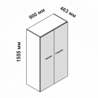 156914 - Шкаф для кабинета средний с двумя глухими дверцами с бесшумным закрыванием и замком Enosi Evo 156914 - Шкаф для кабинета средний с двумя глухими дверцами с бесшумным закрыванием и замком Enosi Evo
