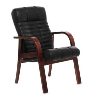 Кресло Multi Office Atlant D Wood черная кожа