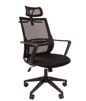 Кресло Chairman 545 Ткань черная/Сетка черная