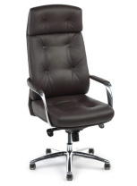 Кресло Бюрократ _DAO коричневая кожа 