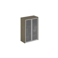 Шкаф для документов средний со стеклянными дверями Premium ПМ 312