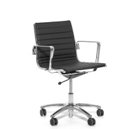 LIGHT/B Кресло средняя спинка кожа черная LIGHT/B Кресло средняя спинка кожа черная