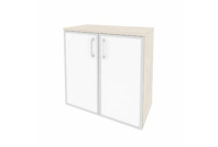 Onix O.ST-3.2R white  Шкаф низкий широкий (2 низких фасада стекло лакобель в раме)