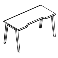 Стол эргономичный &quot;Симметрия&quot; на металлокаркасе Alta MT МР Б1Б 013.03 