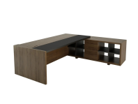 Стол руководителя Freeport F012 с приставкой письменный правый шпон матовый Стол руководителя Freeport F012 с приставкой письменный правый шпон матовый