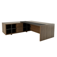 Стол руководителя Freeport F015 с приставкой письменный левый шпон матовый Стол руководителя Freeport F015 с приставкой письменный левый шпон матовый