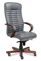 Кресло Multi Office Atlant A серый кожа