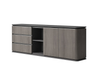 Шкаф для документов шпонированный низкий Atlas EK96.230043 Североамериканский орех (W-30B)/Черный (E-11)