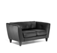  Диван 2-мест Volta черная кожа