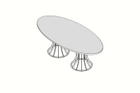 Стол для переговоров эллипс Universal 230х115