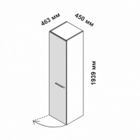 156919 - Шкаф для кабинета высокий узкий с глухой дверцей с бесшумным закрыванием и замком, левосторонний Enosi Evo 156919 - Шкаф для кабинета высокий узкий с глухой дверцей с бесшумным закрыванием и замком, левосторонний Enosi Evo