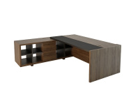 Стол руководителя Freeport F023 с приставкой письменный левый шпон матовый Стол руководителя Freeport F023 с приставкой письменный левый шпон матовый