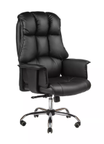 Кресло Монблан СП МТГ ХРОМ кожа черная 