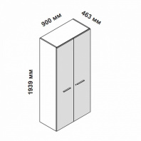 156926 - Шкаф для кабинета высокий с двумя глухими дверцами с бесшумным закрыванием и замком Enosi Evo 156926 - Шкаф для кабинета высокий с двумя глухими дверцами с бесшумным закрыванием и замком Enosi Evo