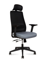 Кресло Norden Case LF2449 черная сетка ткань серая