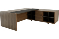 Стол руководителя Freeport F014 с приставкой письменный правый шпон матовый Стол руководителя Freeport F014 с приставкой письменный правый шпон матовый