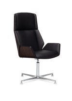 Кресло Овертайм с высокой шпонированной спинкой на крестовине на глайдерах (По запросу)