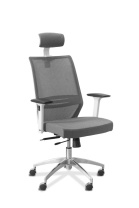 Кресло Aero 3D HW белый каркас c подголовником сетка/ткань TW серая B50/ серая TW50 Кресло Aero 3D HW белый каркас c подголовником сетка/ткань TW серая B50/ серая TW50