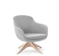 Кресло NOBLE Wood крутящееся войлок серый