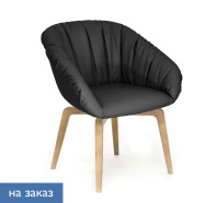 Кресло ALMA W SOFT дерево черный кожа  Кресло ALMA W SOFT дерево черный кожа