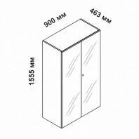 156917 - Шкаф для кабинета средний с двумя стеклянными дверцами и замком Enosi Evo 156917 - Шкаф для кабинета средний с двумя стеклянными дверцами и замком Enosi Evo