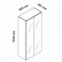 Шкаф для кабинета высокий с двумя стеклянными дверцами и замком 156932 Enosi Evo Шкаф для кабинета высокий с двумя стеклянными дверцами и замком 156932 Enosi Evo