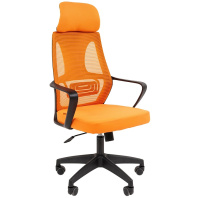 Кресло Chairman CH636 оранжевый ткань сетка, черный каркас