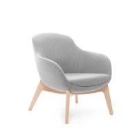 Кресло NOBLE Wood ясень войлок серый