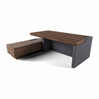 Jera 159929 Стол руководителя с правой боковой опорой, левой тумбой и глухой фронтальной панелью