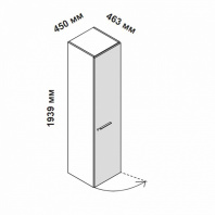 156918 - Шкаф для кабинета высокий узкий с глухой дверцей с бесшумным закрыванием и замком, правосторонний Enosi Evo 156918 - Шкаф для кабинета высокий узкий с глухой дверцей с бесшумным закрыванием и замком, правосторонний Enosi Evo