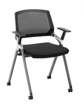 Стул CLIP черный сетка на колесиках