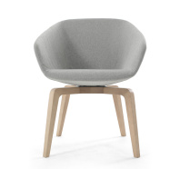 Кресло ALMA W SOFT auto-return дерево дуб серый ткань