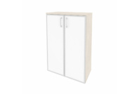 Onix O.ST-2.4R white (Денвер Светлый) Шкаф средний широкий (2 средних фасада стекло лакобель в раме)