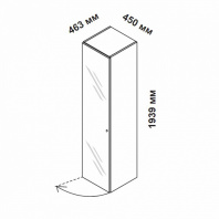 156925 - Шкаф для кабинета высокий узкий со стеклянной дверцей и замком, левосторонний Enosi Evo 156925 - Шкаф для кабинета высокий узкий со стеклянной дверцей и замком, левосторонний Enosi Evo