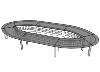 Стол для переговоров овальный с защитной панелью Glassline 605х270х75 Стол для переговоров овальный с защитной панелью Glassline 605х270х75