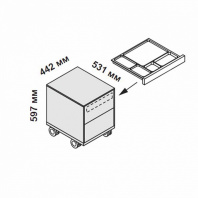 156208 - Тумбочка подкатная с двумя ящиками (с внутренним органайзером) 156208 Enosi Evo 156208 - Тумбочка подкатная с двумя ящиками (с внутренним органайзером) 156208 Enosi Evo