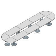 Стол переговоров овальный Skandi 740х200