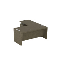 Стол для руководителя левый с приставкой на малой тумбе и фронтальной панелью Premium ПМ 150